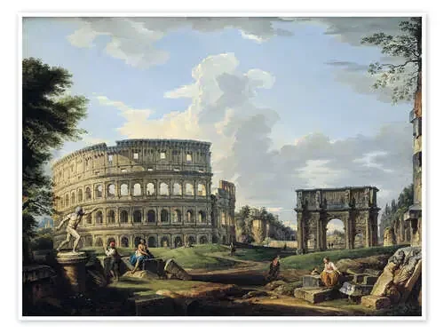 El Coliseo y el Arco de Constantino. de Giovanni Paolo Pannini Bridgeman Images