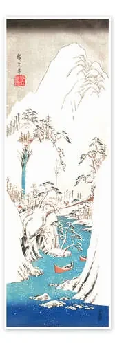 El desfiladero del río en la nieve de Utagawa Hiroshige Master Collection