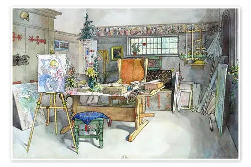El estudio, la mitad de Carl Larsson Bridgeman Images