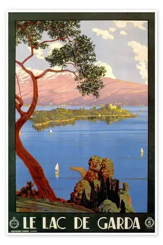 El lago de Garda, Italia de Vintage Travel Collection