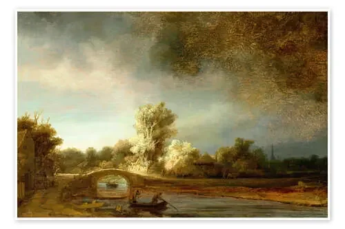 El puente de piedra de Rembrandt van Rijn Master Collection