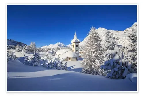 El sol de invierno ilumina el paisaje nevado. de Roberto Sysa Moiola Robert Harding