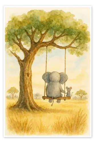 Elephant and mouse on a swing de Natalie Bruns