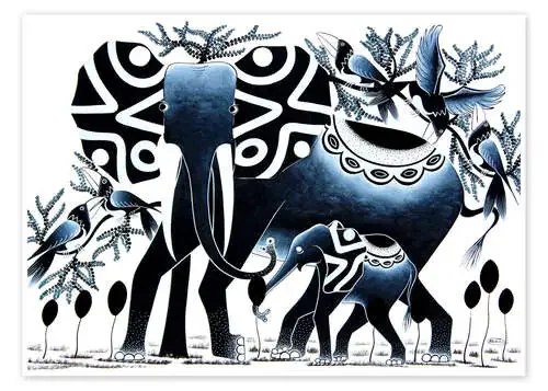 Elephant in Black de Rafiki Tanzania Art & Licensing