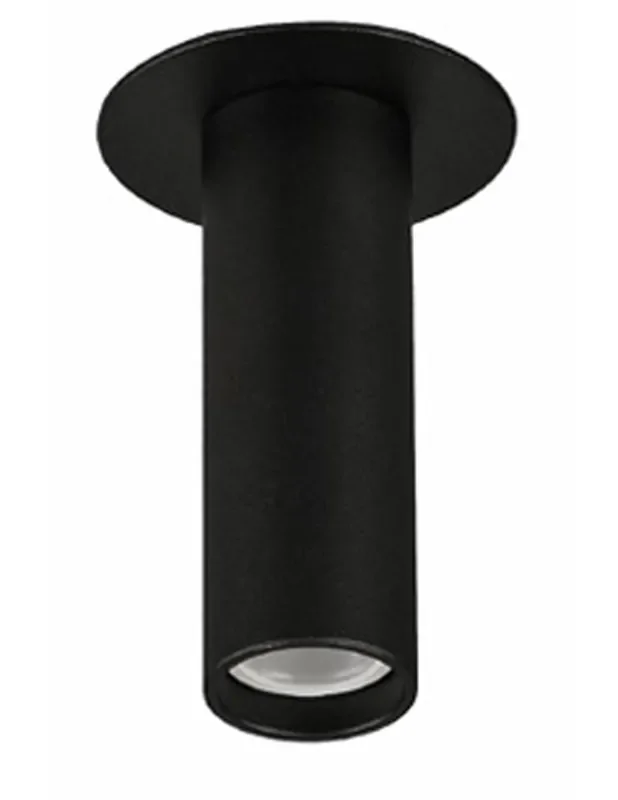 Empotrable Negro Cilindro Bombilla Reemplazable