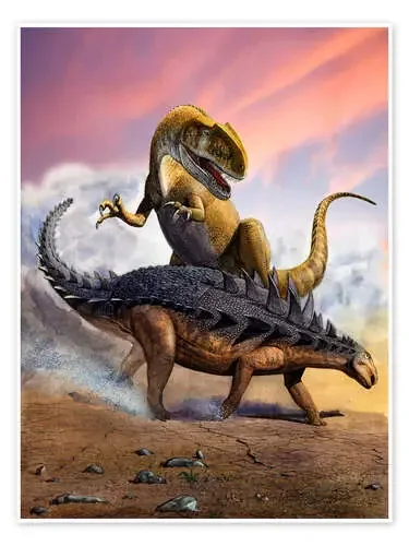 Encuentro entre Neovenator y Polacanthus de Sergey Krasovskiy Stocktrek Images