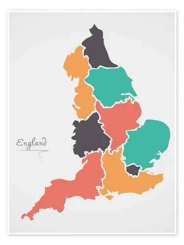 England map modern abstract with round shapes de Ingo Menhard