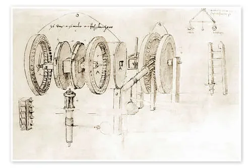 Esbozo sobre la mecánica de Leonardo da Vinci akg-images