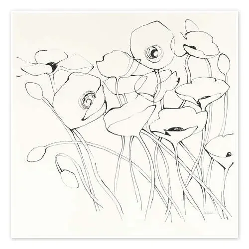 Estudio de amapolas I de Shirley Novak Wild Apple Graphics