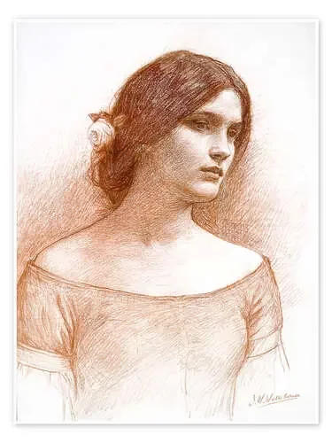 Estudio para Lady Clare de John William Waterhouse Bridgeman Images