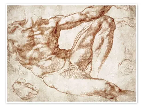 Estudio sobre la creación de Adán de Michelangelo Master Collection
