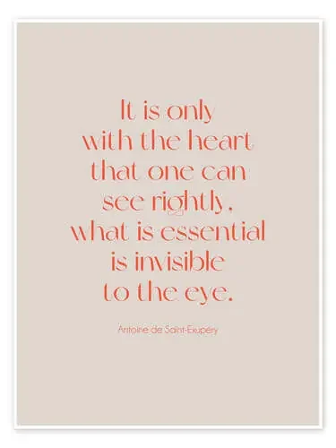Exupéry Quote – It is only with the heart II de Typobox Editors Choice
