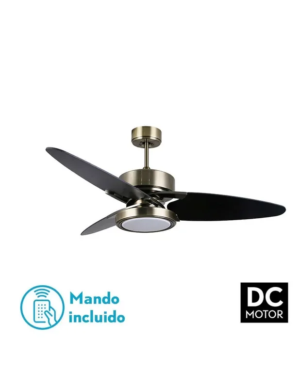 Fabrilamp Ventilador Aspas Reversibles Negro Nogal