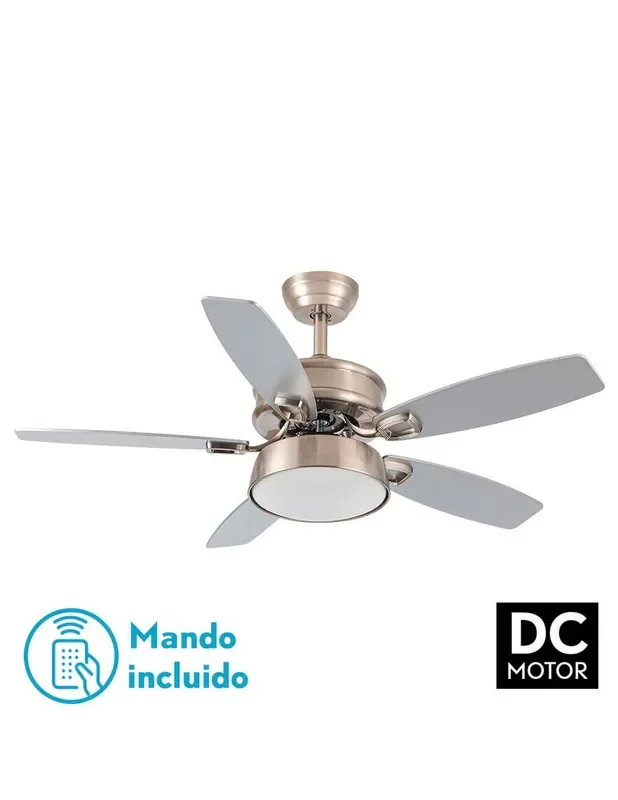 Fabrilamp Ventilador Aspas Reversibles Plata Haya