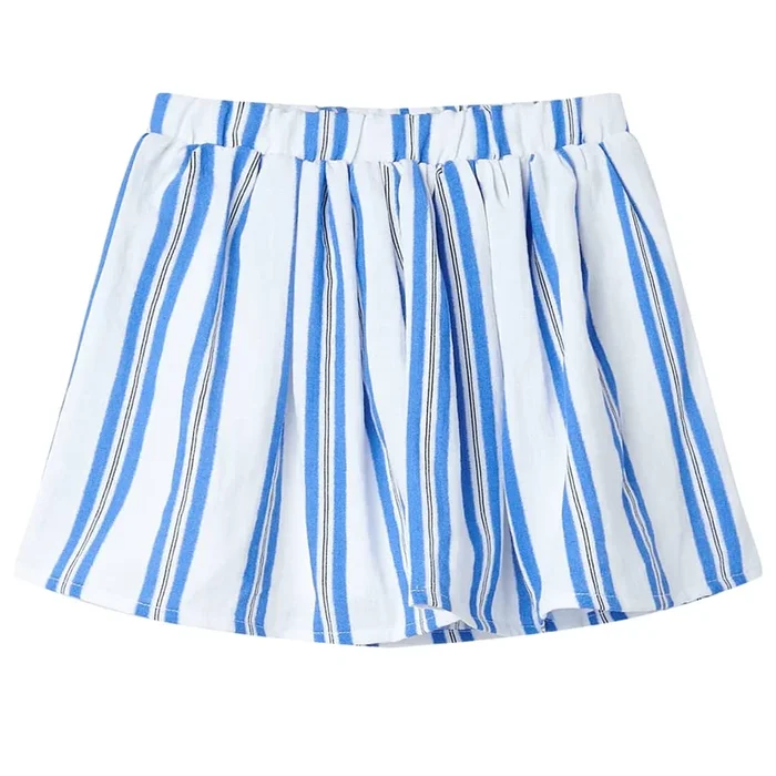 Falda infantil azul cobalto y blanco 140