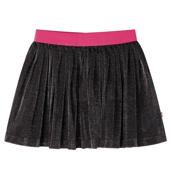Falda plisada infantil con purpurina azul marino 128 (2)