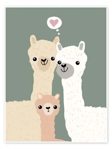 Familia de alpacas feliz de Julia Reyelt