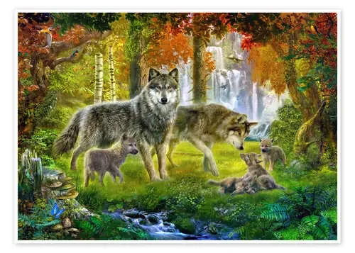 Familia de lobos en verano de Jan Patrik Krasny MGL Licensing