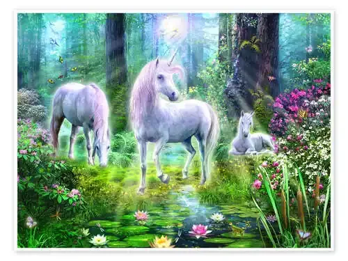 Familia de unicornios en el bosque de Jan Patrik Krasny MGL Licensing