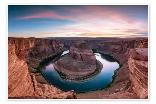 Famous Horseshoe bend on the river Colorado at sunset, Arizona, USA de Matteo Colombo