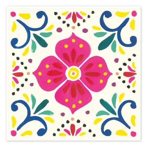Fiesta de la flor IX de Laura Marshall Wild Apple Graphics