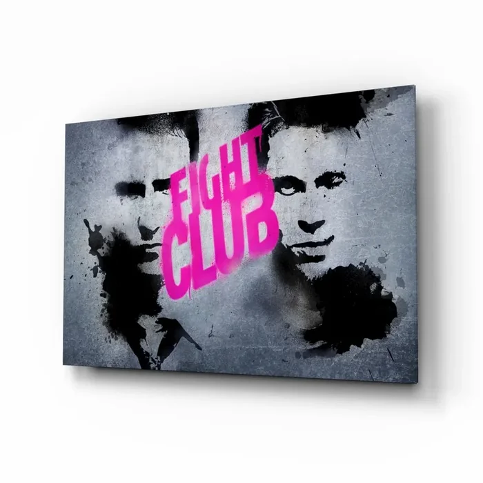 Fight Club Poster Glass Wall Art – 28.5 » x 18 «