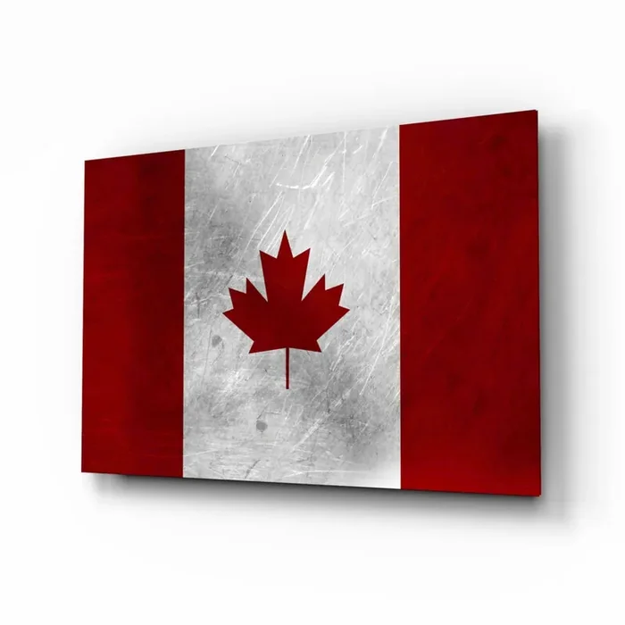 Flag of Canada Flag Glass Wall Art – 28.5 » x 18 «