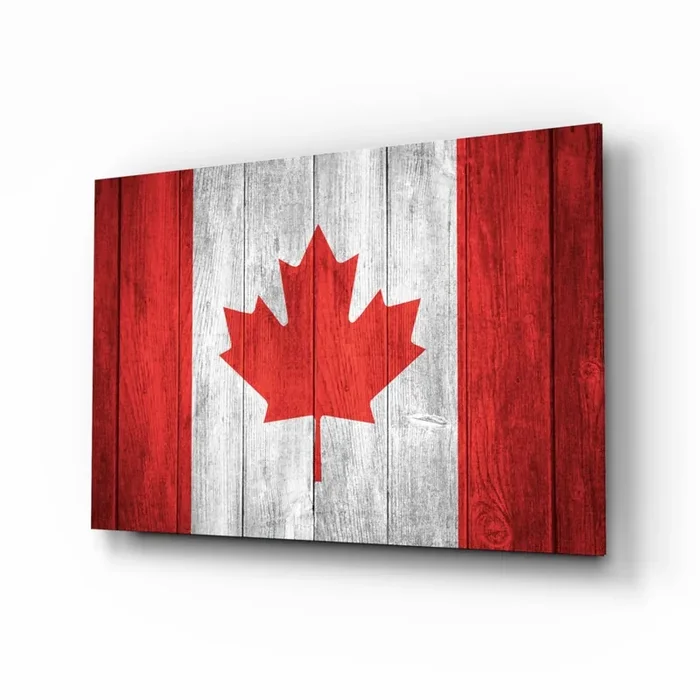 Flag of Canada Glass Wall Art – 28.5 » x 18 «