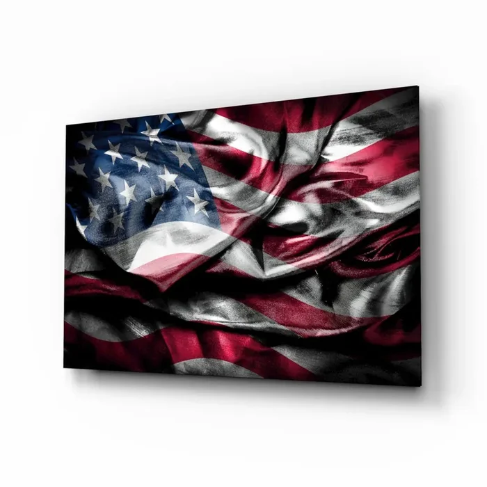 Flag of the United States Glass Wall Art – 28.5 » x 18 «