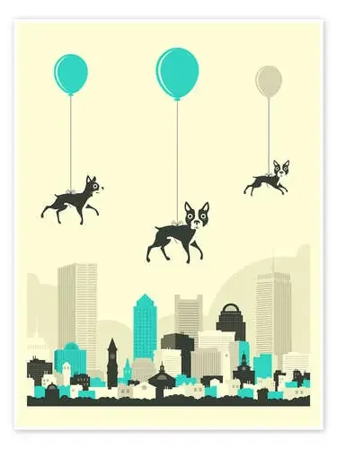 FLOCK OF BOSTON TERRIERS de Jazzberry Blue