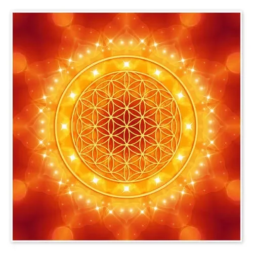 Flor de la vida – Energía luz dorada de Dolphins DreamDesign