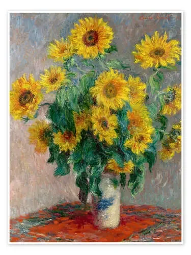 Florero con girasoles de Claude Monet Master Collection