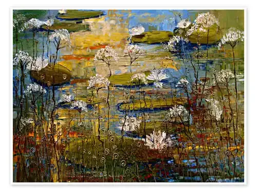 Flores al lado del estanque de lirios de Justyna Kopania