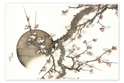 Flores de ciruelo y la Luna de Katsushika Hokusai Master Collection