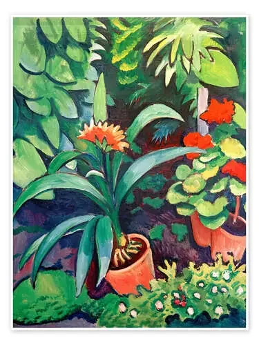 Flores en el jardín, clivia y geranios de August Macke akg-images