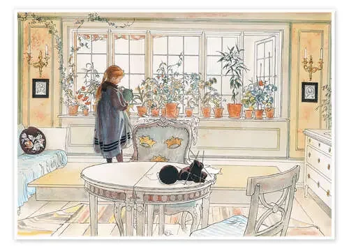 Flores en la repisa de la ventana de Carl Larsson Master Collection