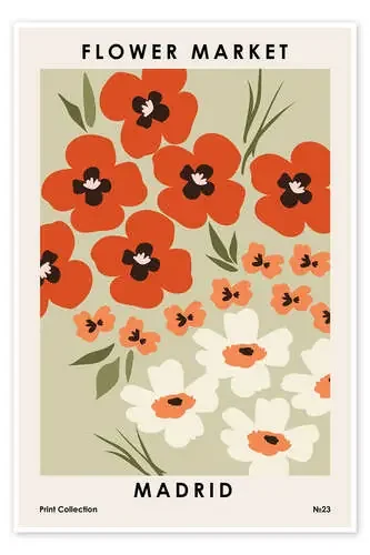 Flower Market Madrid de NKTN Exhibition Posters