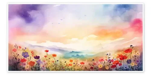 Flower Meadow in Summer Evening de Michael artefacti