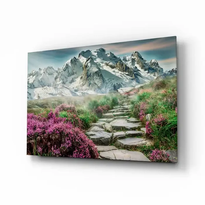 Footpath to Mountains Glass Wall Art – 28.5 » x 18 «