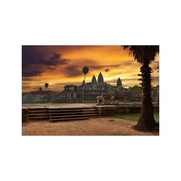 Fotomural Angkor Wat FLF019, 220cm. x 145cm., Vinilo Autoadhesivo Mate, Todo Color, Original, 0x1.02x0x1.02 cm.