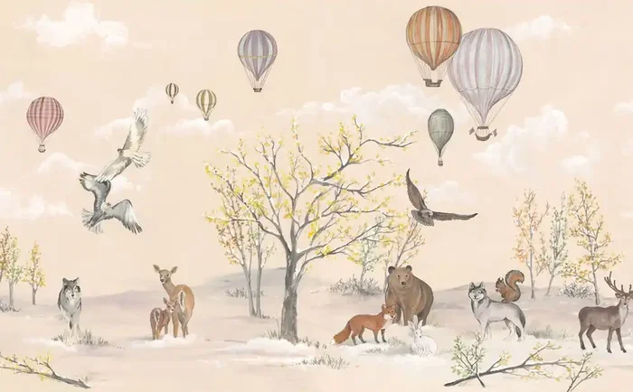 fotomural animales del bosque beige de Komar – 610873