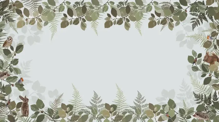 fotomural animales del bosque verde y marrón de ESTAhome – 159102