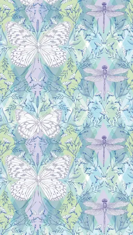 fotomural animales multicolor, verde, morado lila, azul y blanco de Livingwalls – AS-392041