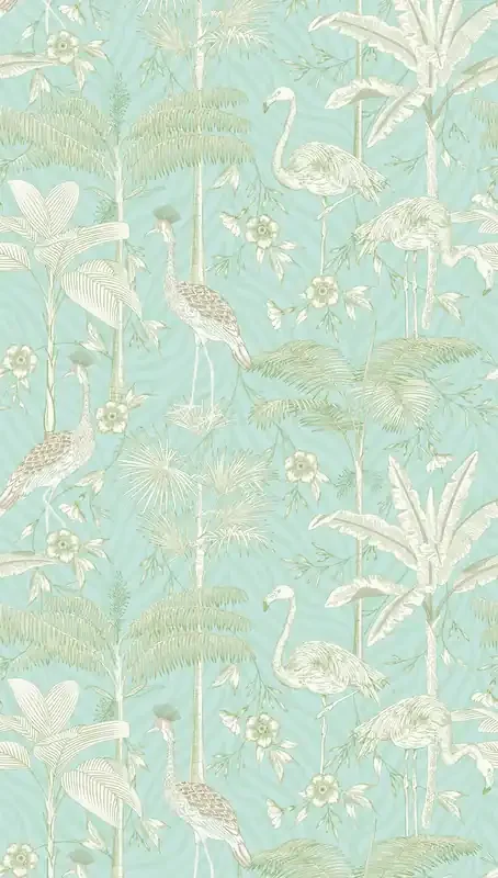 fotomural animales turquesa, blanco y verde de Livingwalls – AS-392061