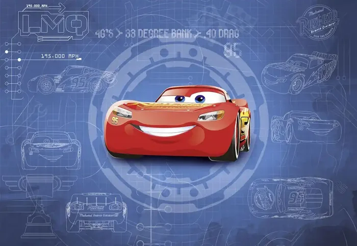 fotomural Cars azul y rojo de Disney – 612227