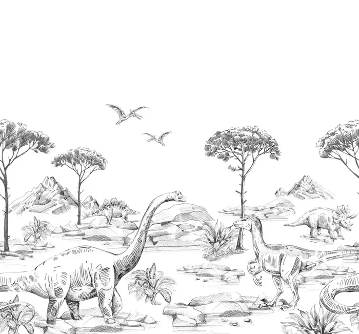 fotomural dinosaurios blanco y negro de ESTAhome – 159063