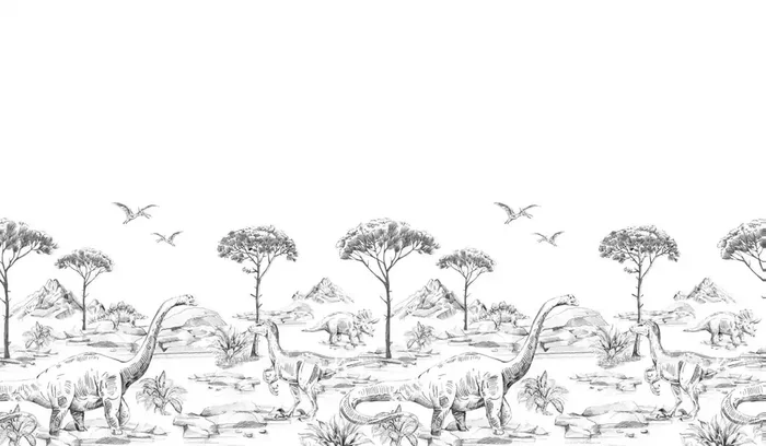 fotomural dinosaurios blanco y negro de ESTAhome – 159196