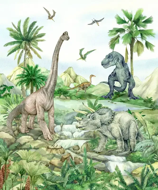 fotomural dinosaurios verde de Sanders & Sanders – 601203