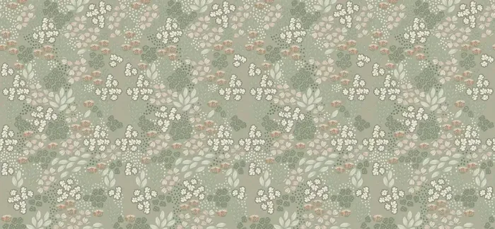 fotomural diseño floral verde menta agrisado de ESTAhome – 159222