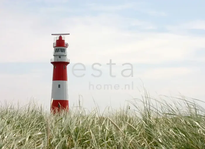 fotomural faro rojo, blanco y verde de ESTAhome – 156432